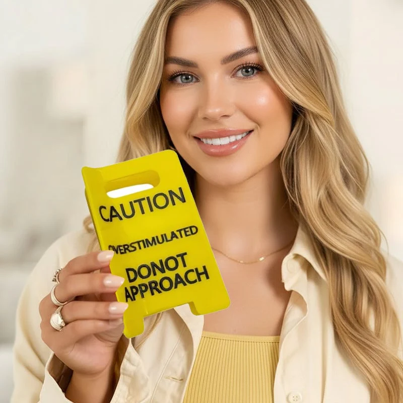 Caution Overstimulated Sign Hair Claw Clip - Image 5