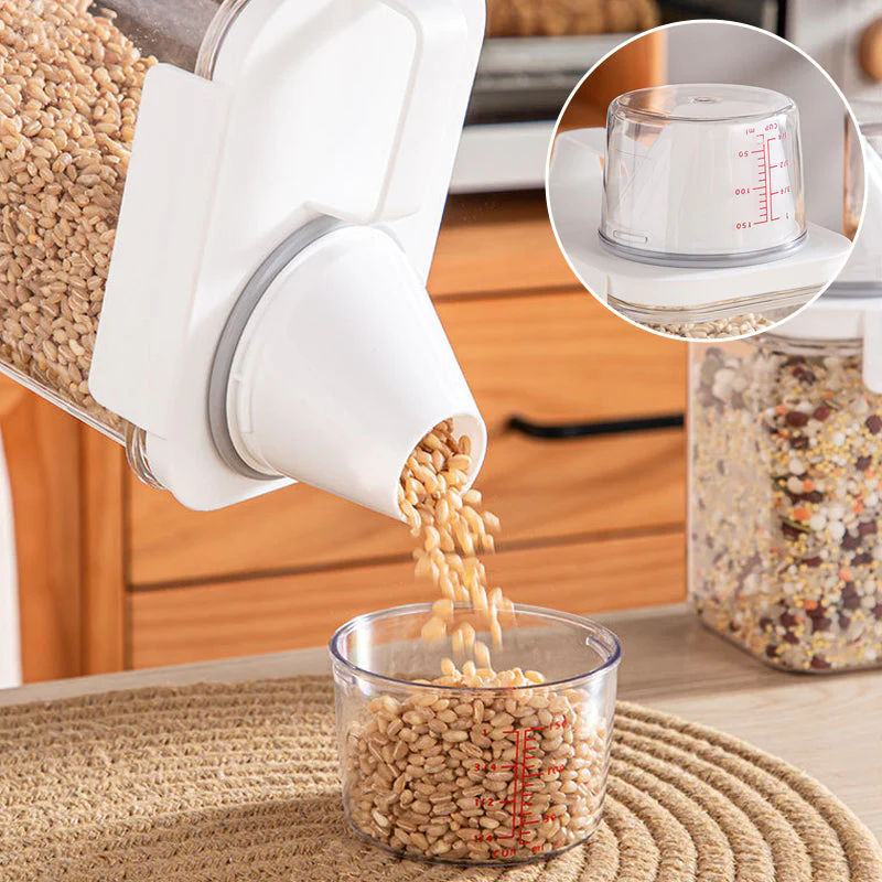 Cereal Dispenser Easy Flow Storage Jar Plastic Grocery Container - Image 2