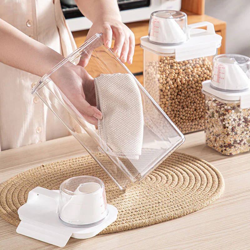 Cereal Dispenser Easy Flow Storage Jar Plastic Grocery Container - Image 5