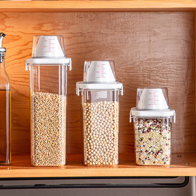 Cereal Dispenser Easy Flow Storage Jar Plastic Grocery Container - Image 7