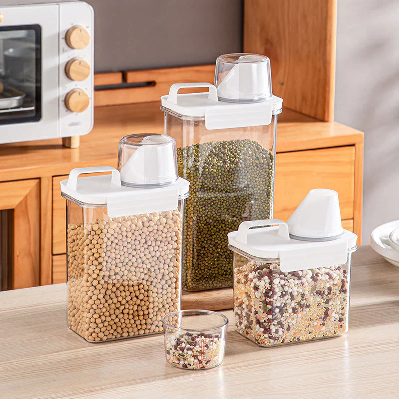 Cereal Dispenser Easy Flow Storage Jar Plastic Grocery Container - Image 8