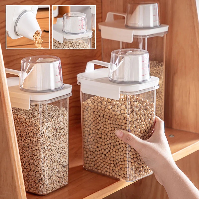 Cereal Dispenser Easy Flow Storage Jar Plastic Grocery Container - Image 9