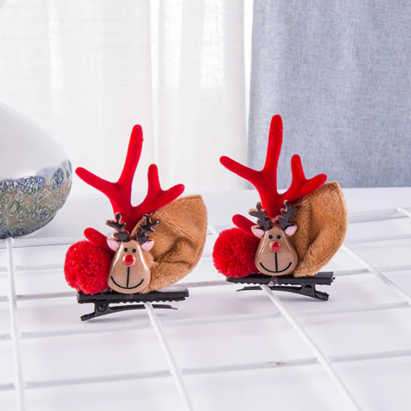 Christmas New Antler Plush Hairpins - Image 10