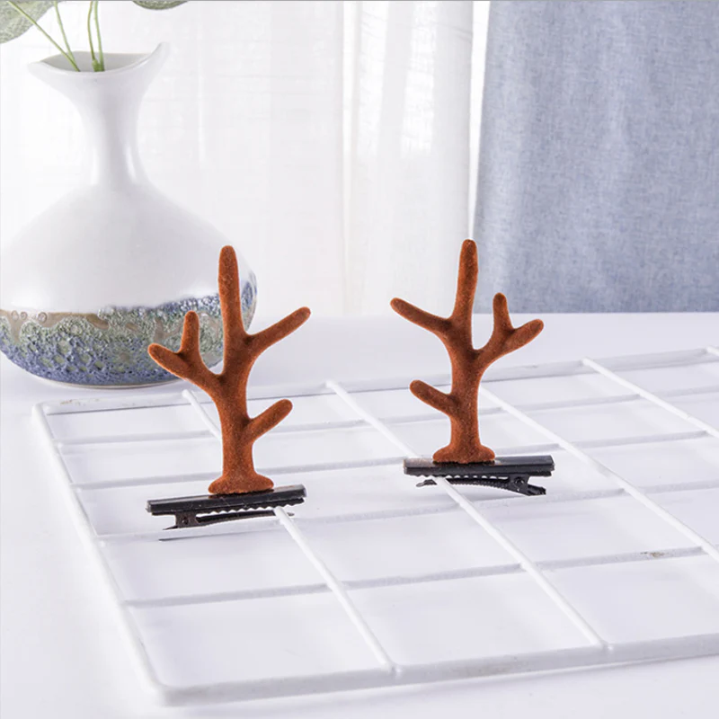 Christmas New Antler Plush Hairpins - Image 3