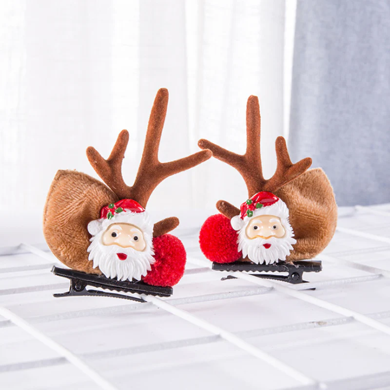 Christmas New Antler Plush Hairpins - Image 4