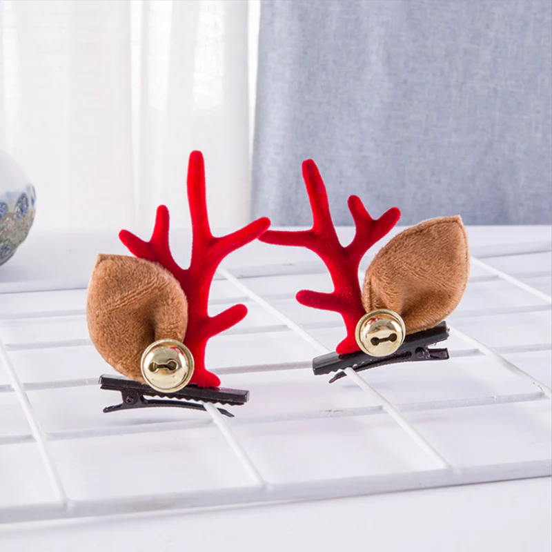 Christmas New Antler Plush Hairpins - Image 5