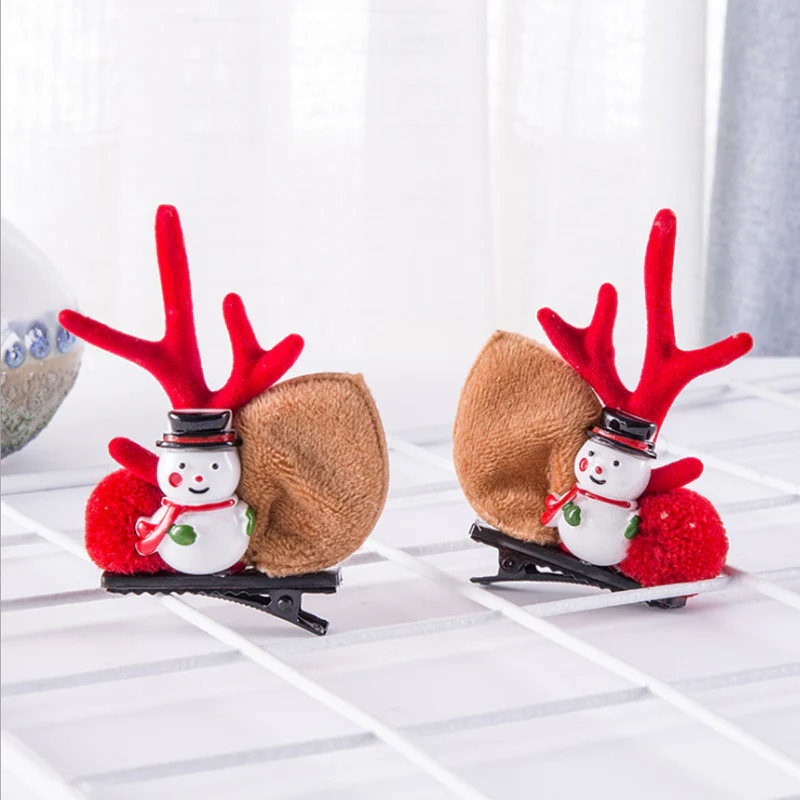 Christmas New Antler Plush Hairpins - Image 6