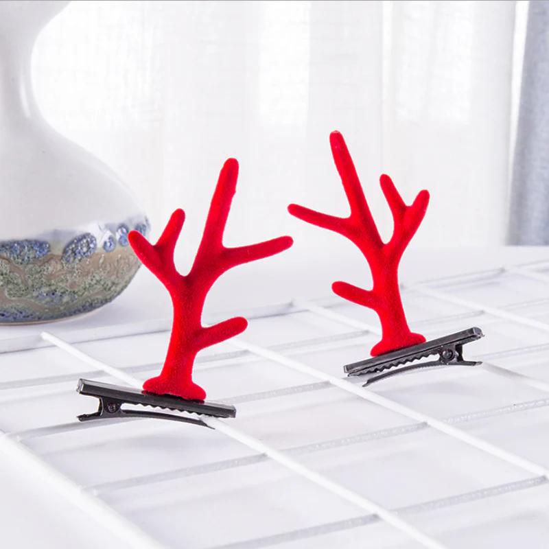 Christmas New Antler Plush Hairpins - Image 7