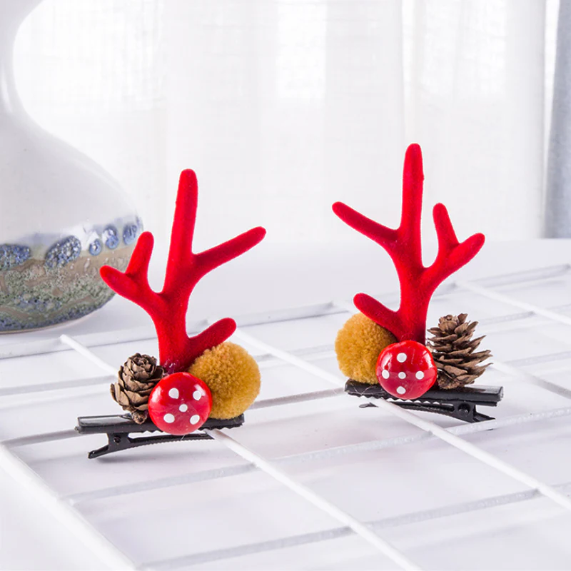 Christmas New Antler Plush Hairpins - Image 8