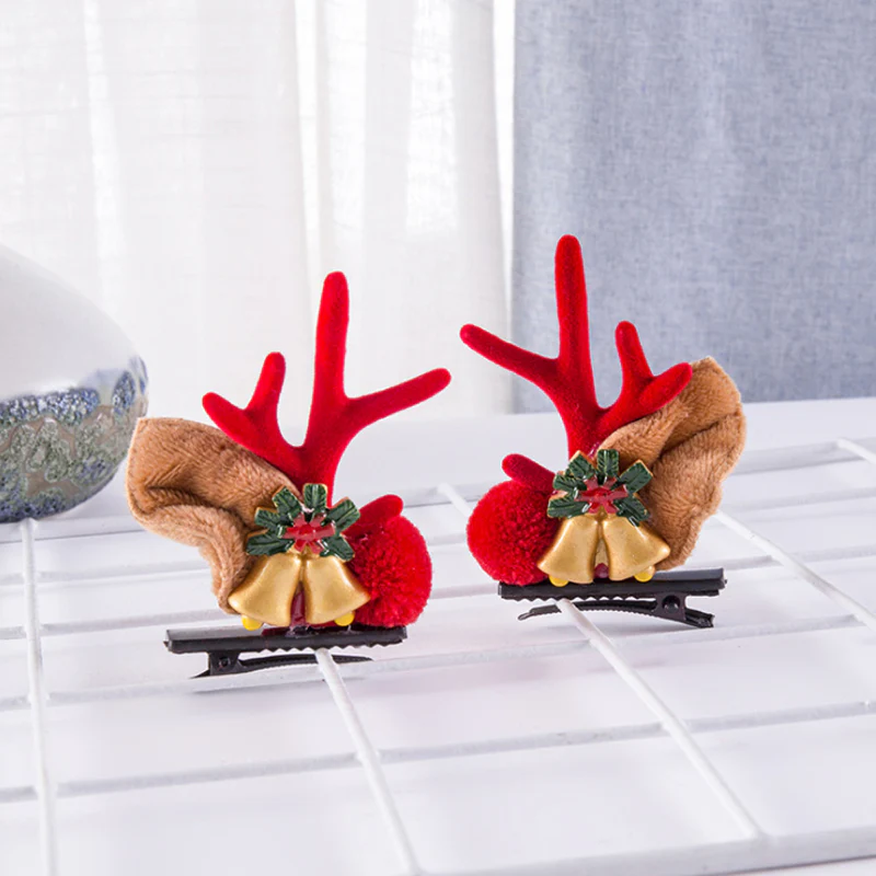 Christmas New Antler Plush Hairpins - Image 9