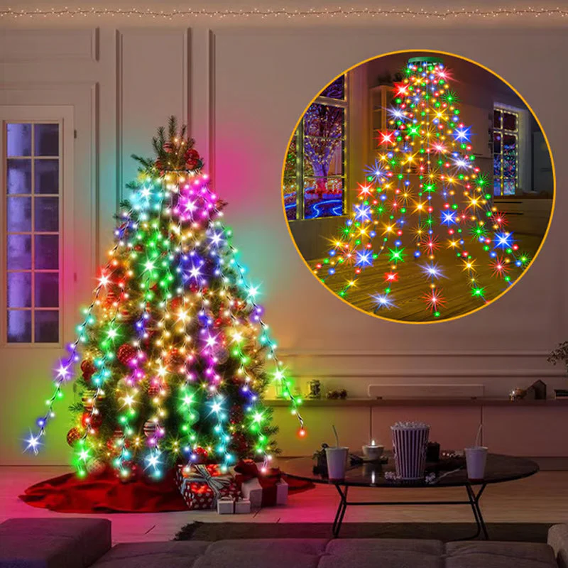 Christmas Tree Waterfall Lights with Ring - Image 2