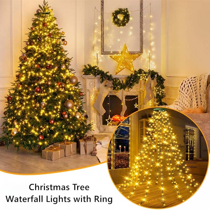 Christmas Tree Waterfall Lights with Ring - Image 3