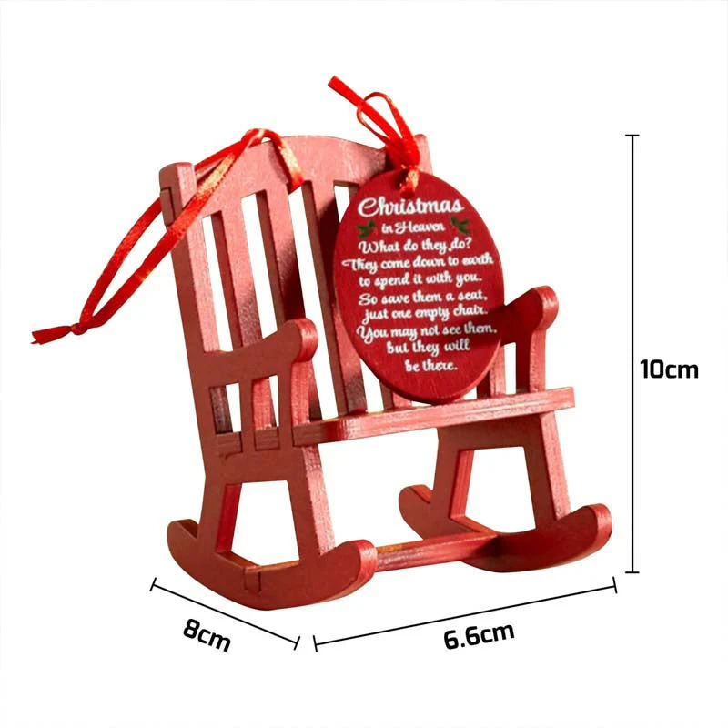 Christmas Wooden Craft Small Rocking Chair Ornament - Image 10