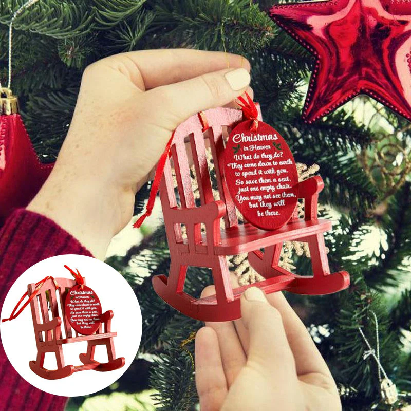 Christmas Wooden Craft Small Rocking Chair Ornament - Image 11