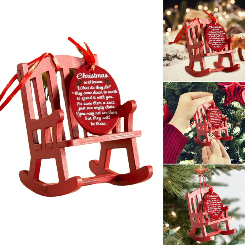 Christmas Wooden Craft Small Rocking Chair Ornament - Image 12