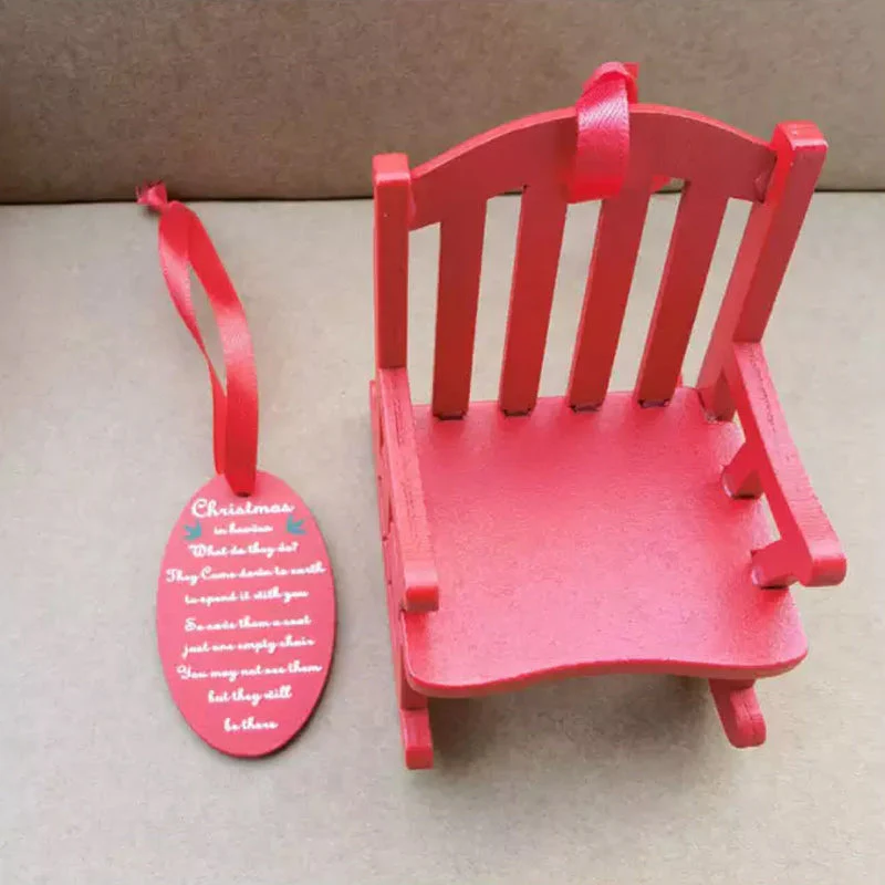 Christmas Wooden Craft Small Rocking Chair Ornament - Image 13