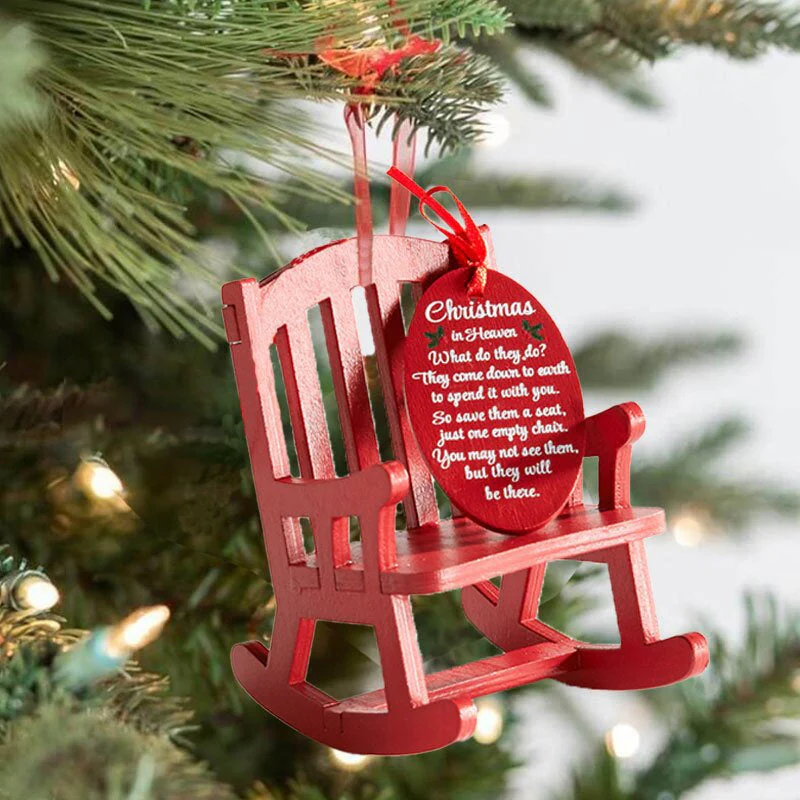 Christmas Wooden Craft Small Rocking Chair Ornament - Image 4