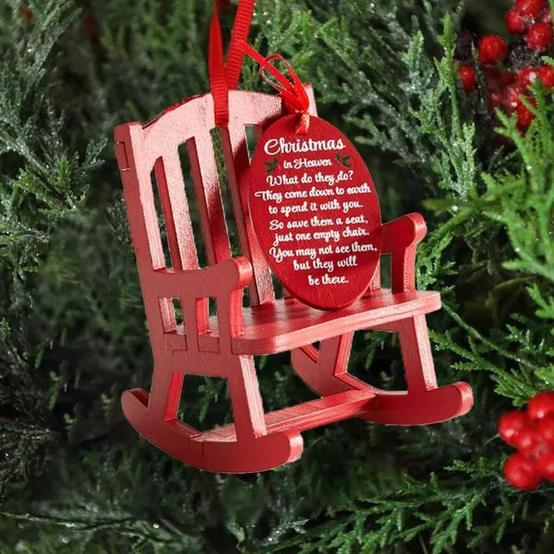 Christmas Wooden Craft Small Rocking Chair Ornament - Image 6