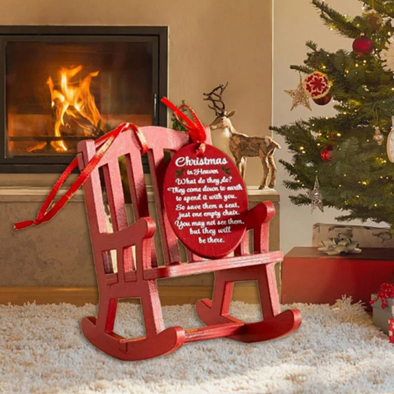 Christmas Wooden Craft Small Rocking Chair Ornament - Image 7