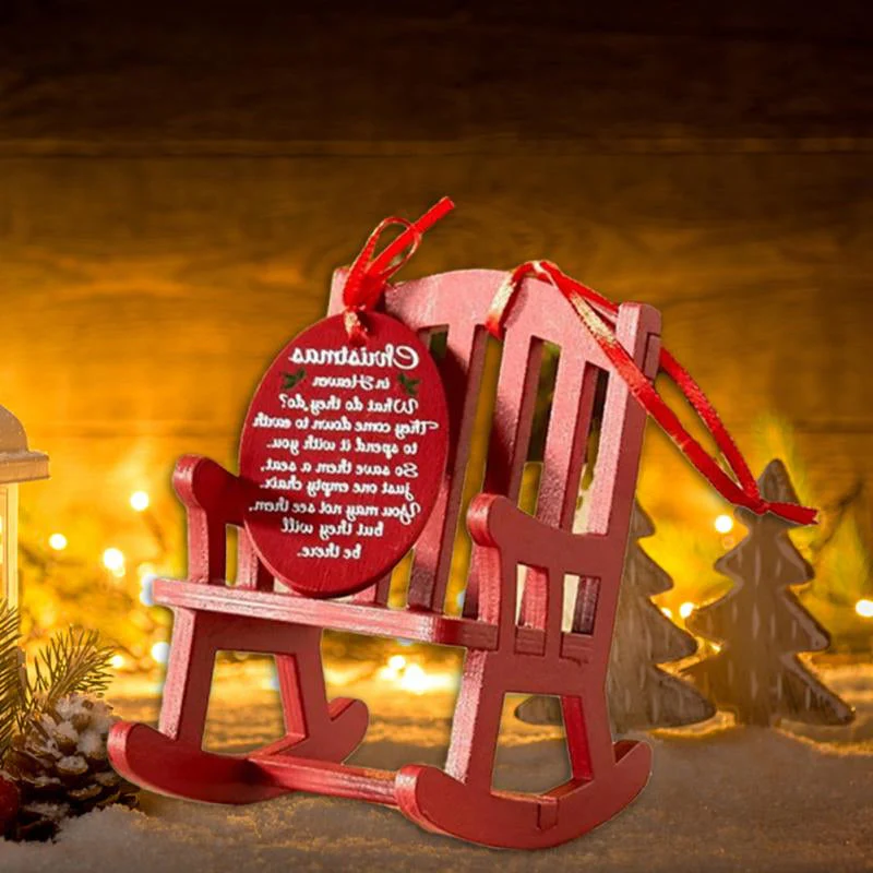 Christmas Wooden Craft Small Rocking Chair Ornament - Image 8