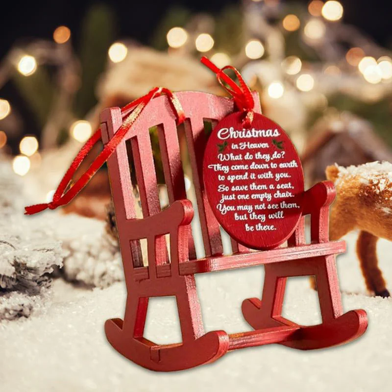 Christmas Wooden Craft Small Rocking Chair Ornament - Image 9