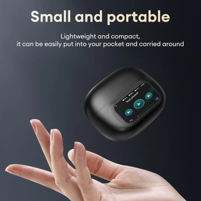 Clip-On Ear LCD Full Color Touchscreen Audio Wireless Headphones - Image 2