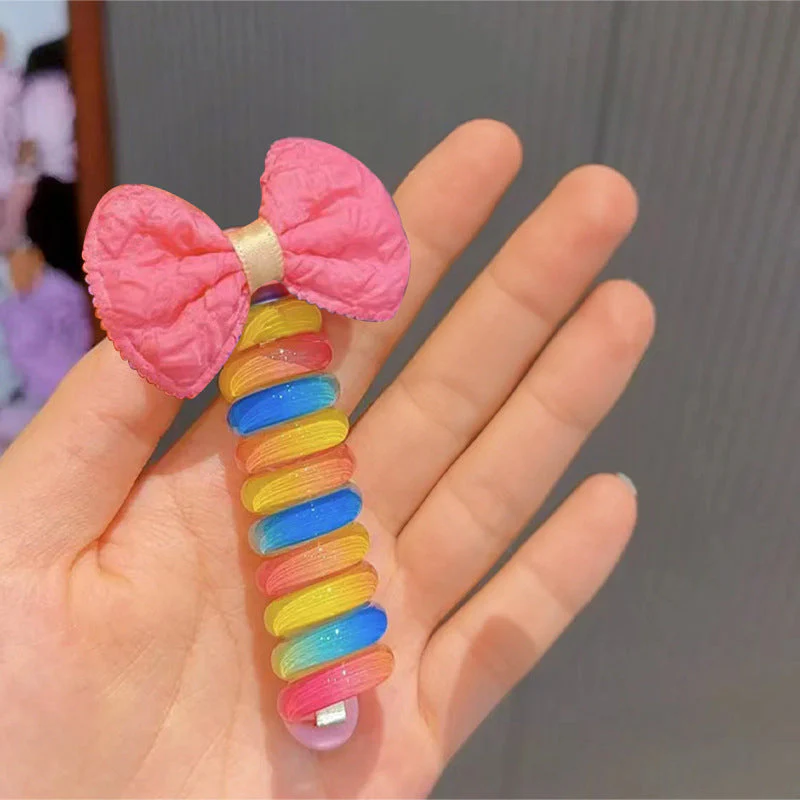 Colorful Telephone Wire Hair Bands for Kids - Image 15