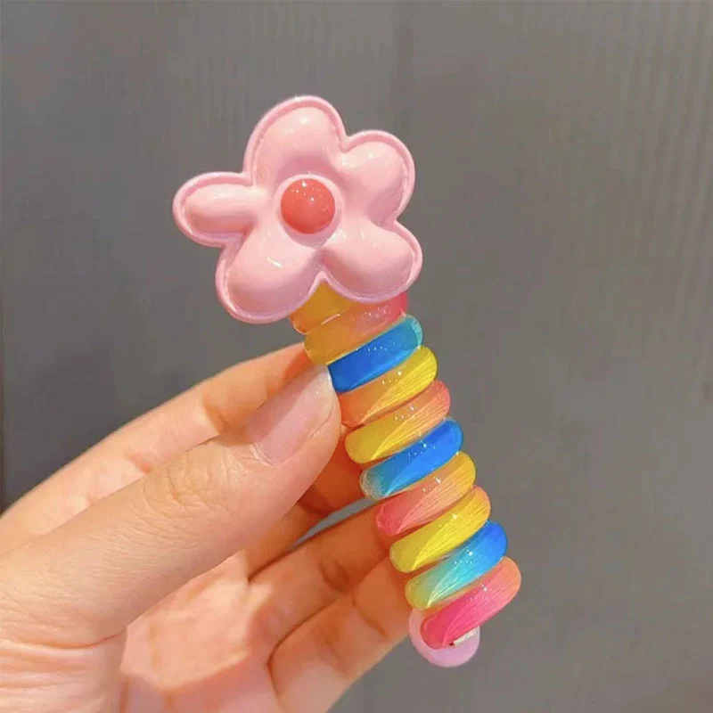 Colorful Telephone Wire Hair Bands for Kids - Image 18