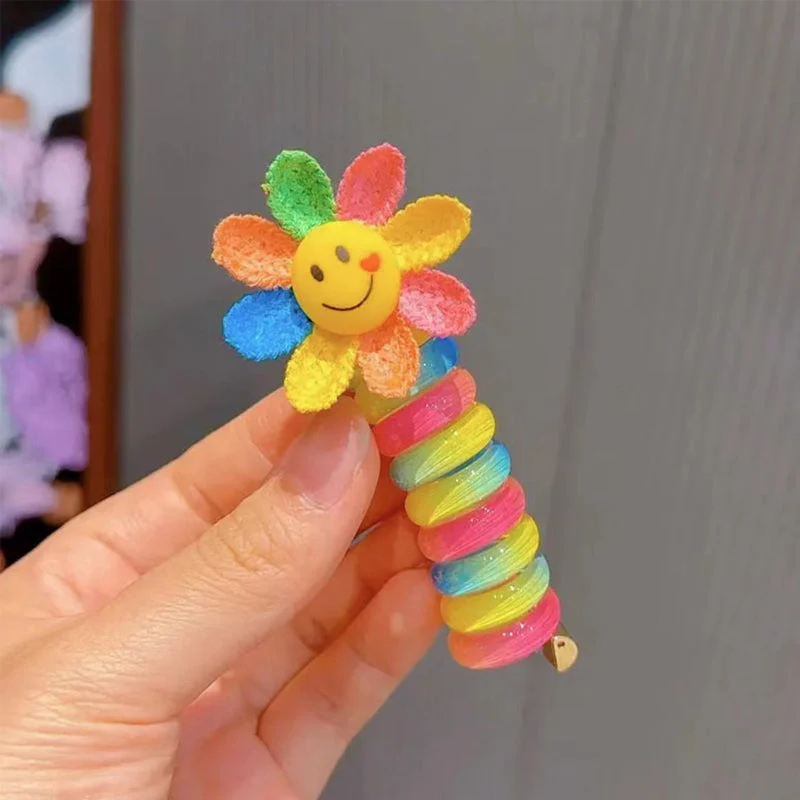 Colorful Telephone Wire Hair Bands for Kids - Image 19