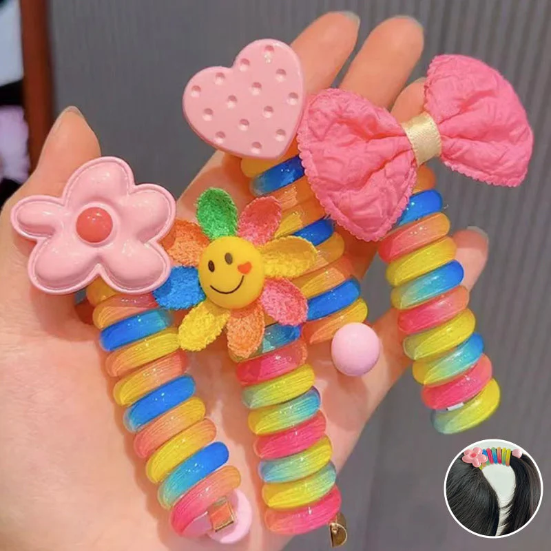 Colorful Telephone Wire Hair Bands for Kids - Image 2