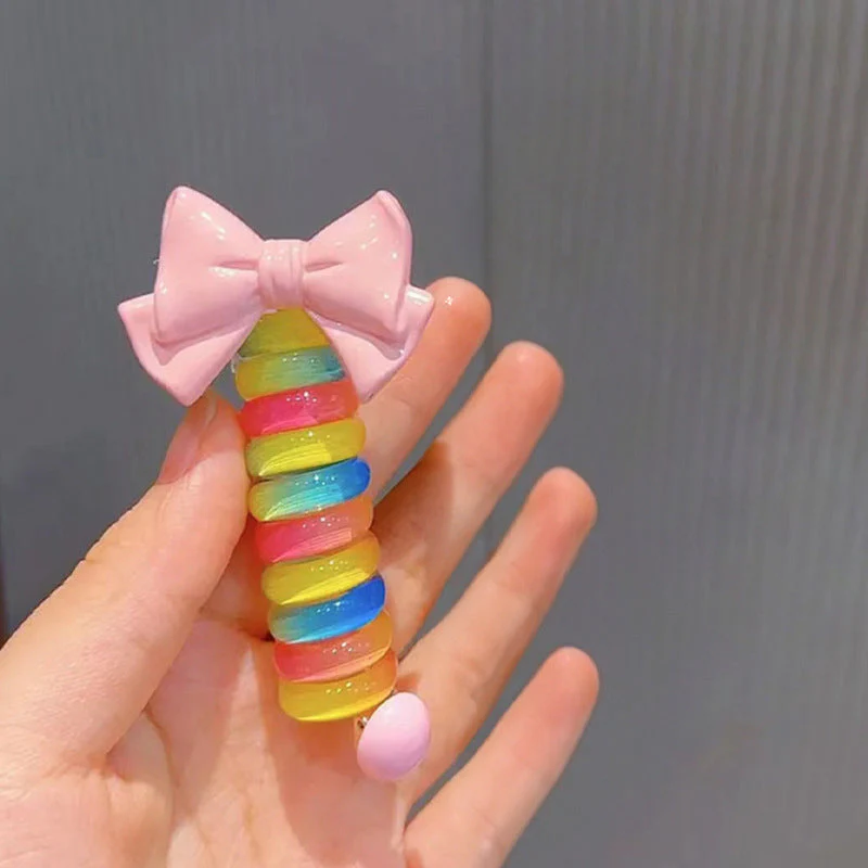 Colorful Telephone Wire Hair Bands for Kids - Image 20