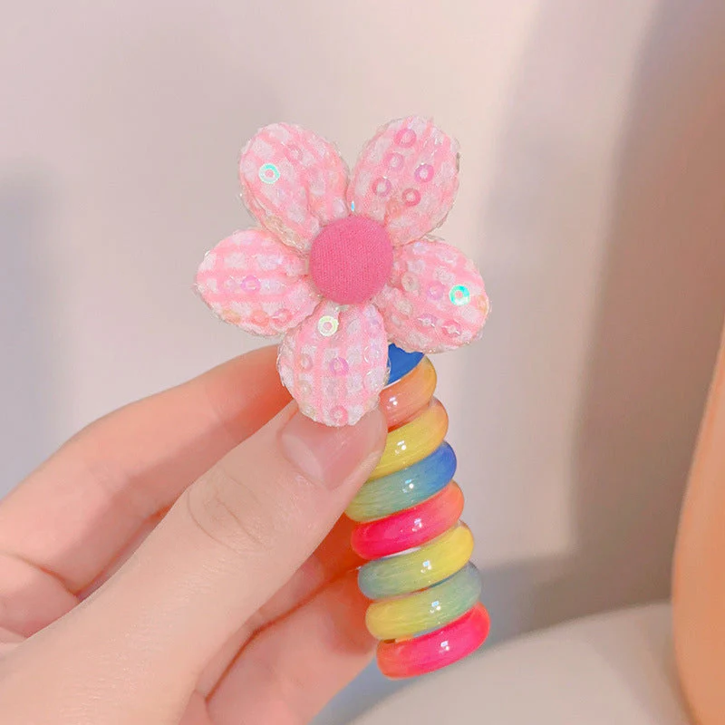 Colorful Telephone Wire Hair Bands for Kids - Image 22