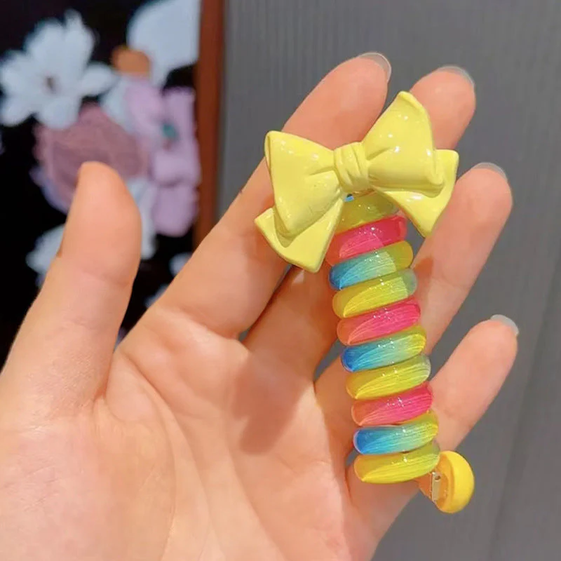 Colorful Telephone Wire Hair Bands for Kids - Image 23