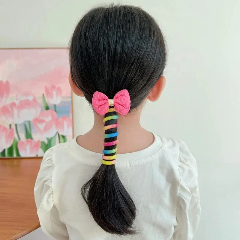 Colorful Telephone Wire Hair Bands for Kids - Image 4