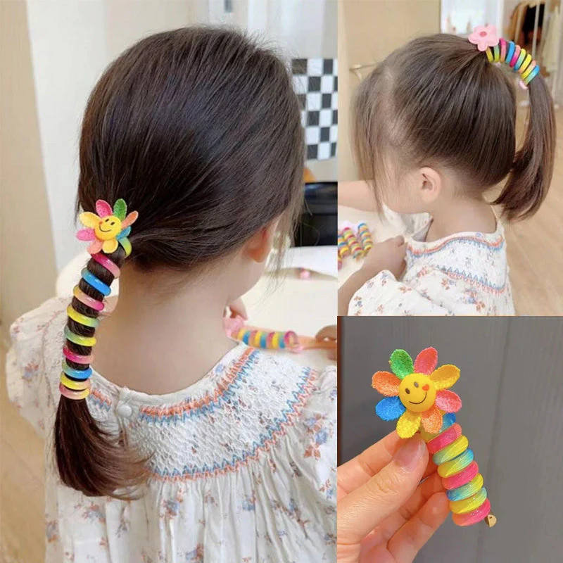 Colorful Telephone Wire Hair Bands for Kids - Image 6