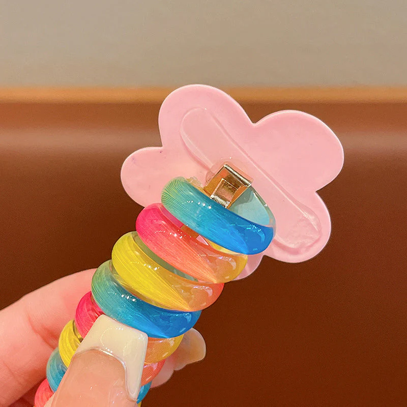 Colorful Telephone Wire Hair Bands for Kids - Image 8