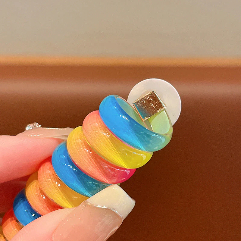 Colorful Telephone Wire Hair Bands for Kids - Image 9