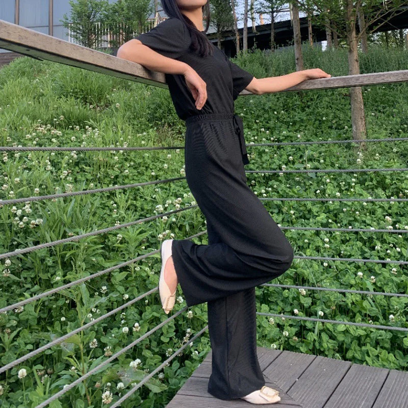 Comfortable Ice Silk Short-sleeved T-shirt Two-piece set - Image 3