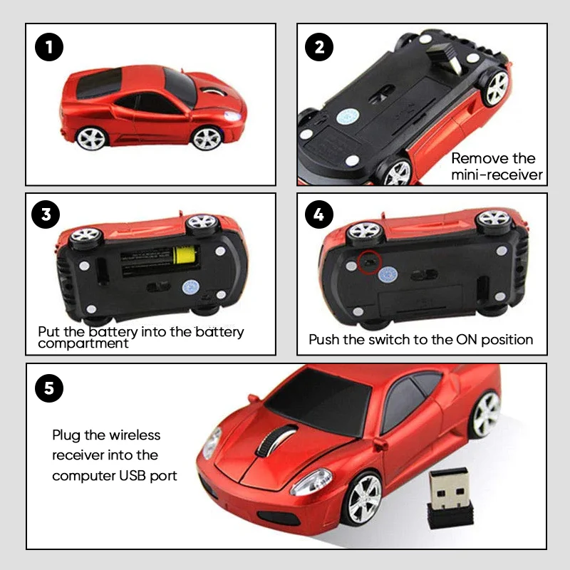 Cool Sport Car Shape Wireless Mouse - Image 4