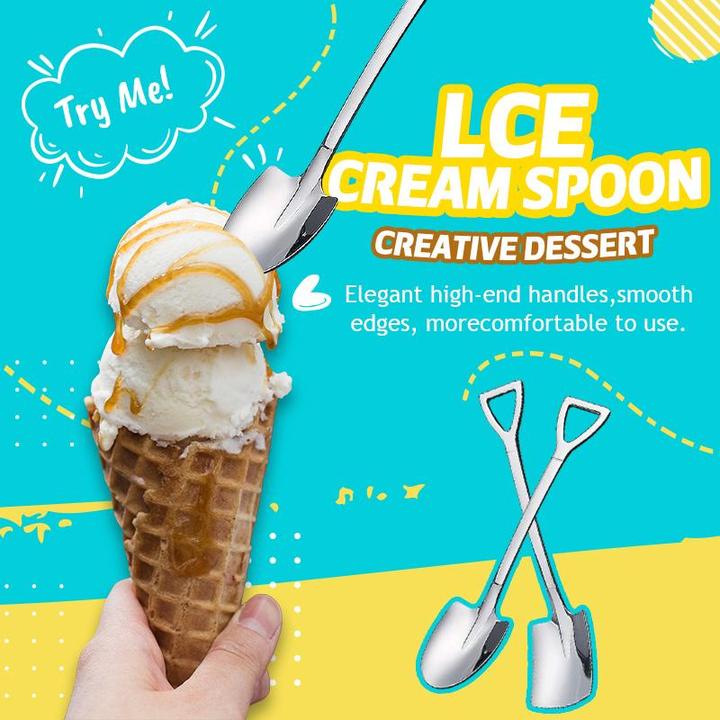 Creative Dessert Ice Cream 304 Stainless Steel Spade Spoon - Image 2
