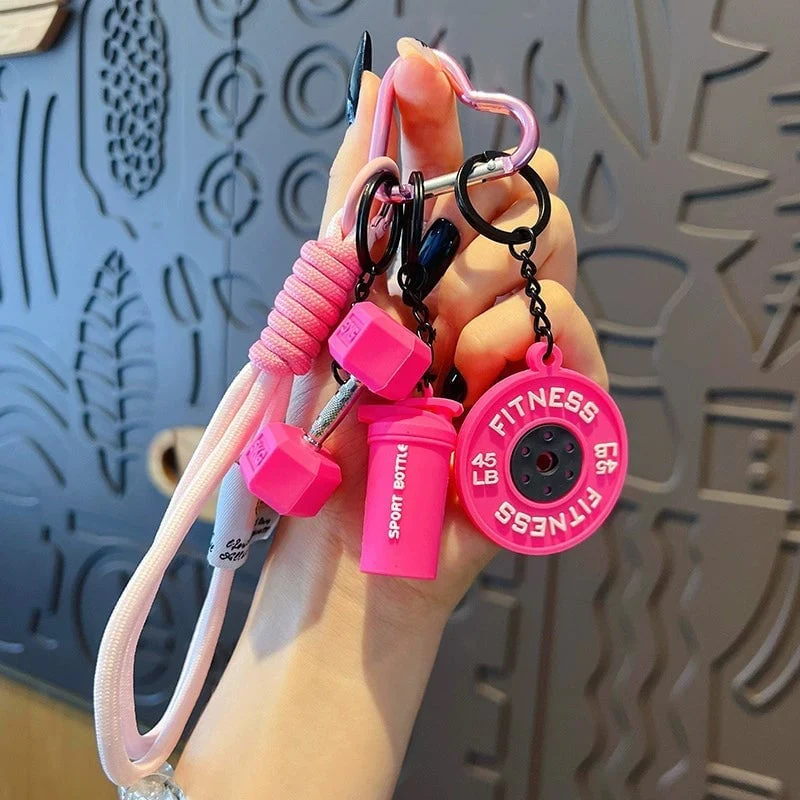 Creative Mini Gym Barbell Plate Keychain - Image 10