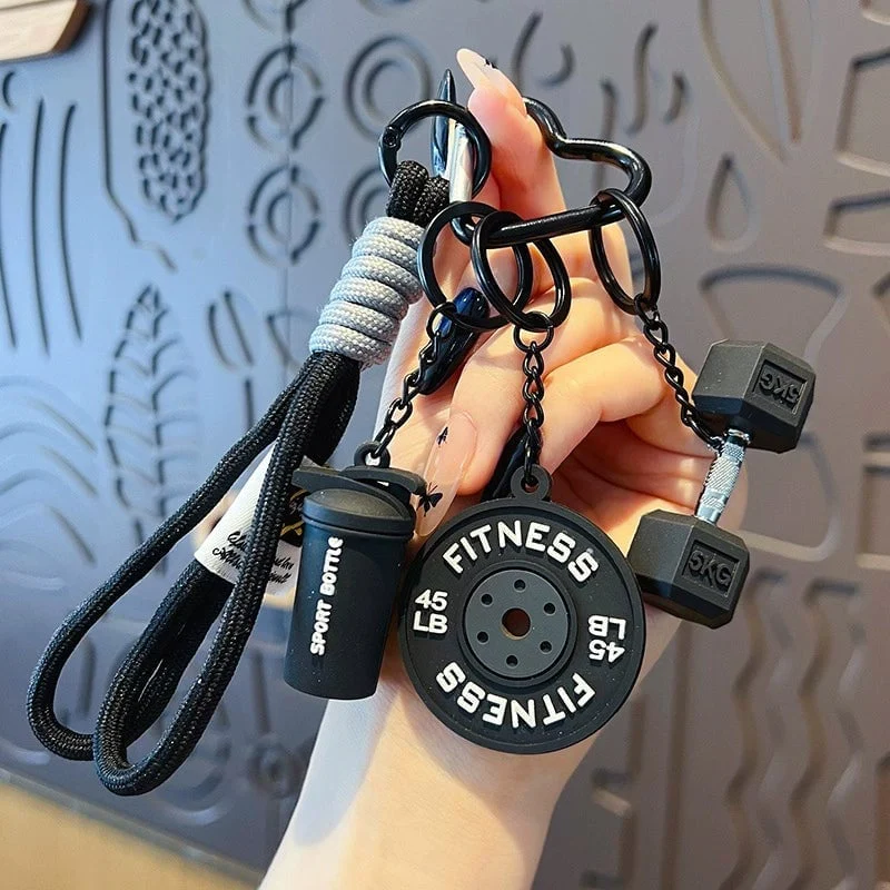 Creative Mini Gym Barbell Plate Keychain - Image 13