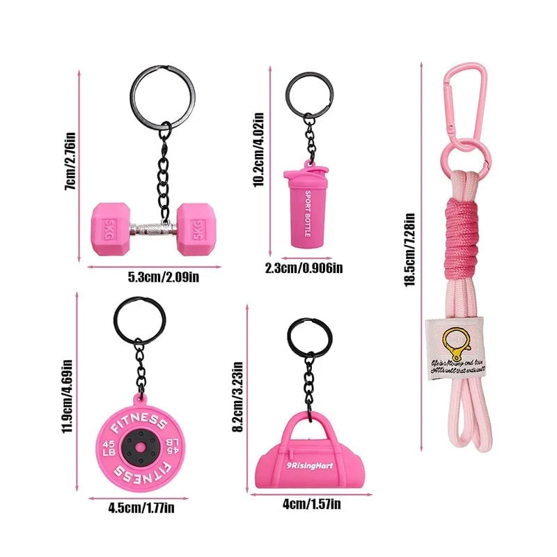 Creative Mini Gym Barbell Plate Keychain - Image 16