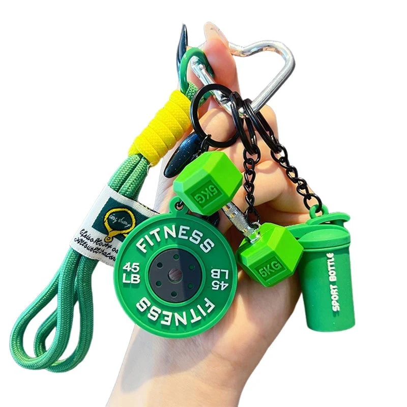 Creative Mini Gym Barbell Plate Keychain - Image 17