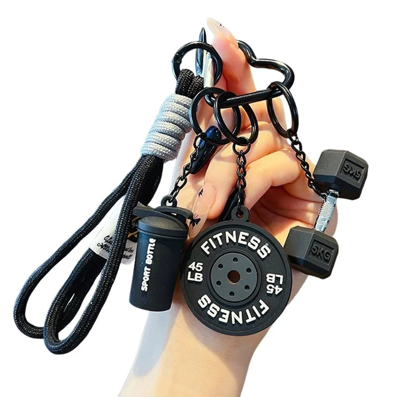 Creative Mini Gym Barbell Plate Keychain - Image 19
