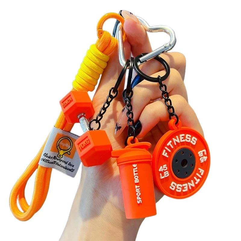 Creative Mini Gym Barbell Plate Keychain - Image 20