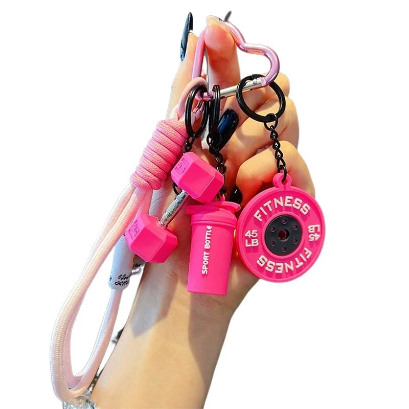 Creative Mini Gym Barbell Plate Keychain - Image 22