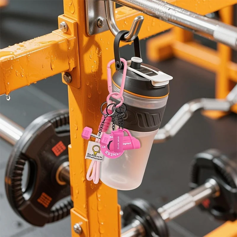 Creative Mini Gym Barbell Plate Keychain - Image 3