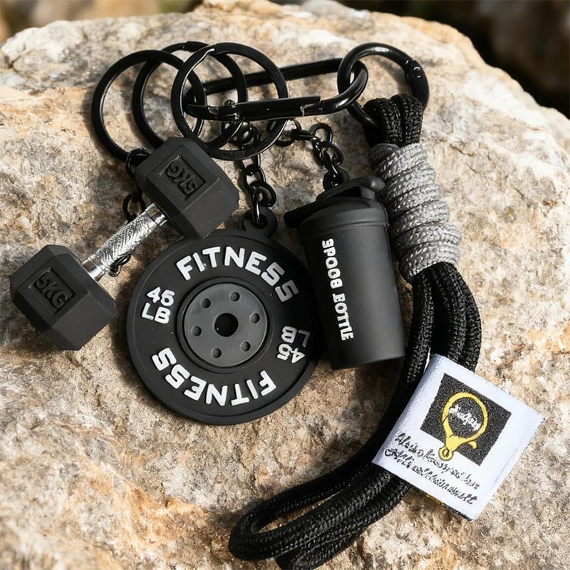 Creative Mini Gym Barbell Plate Keychain - Image 6