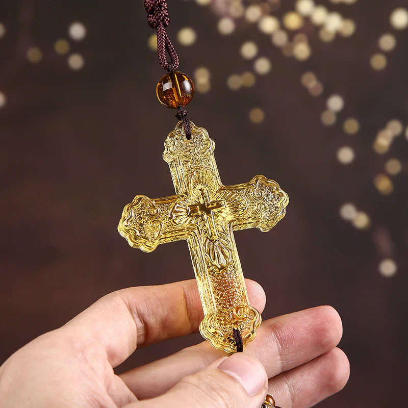 Crystal Cross Car Pendant - Image 5
